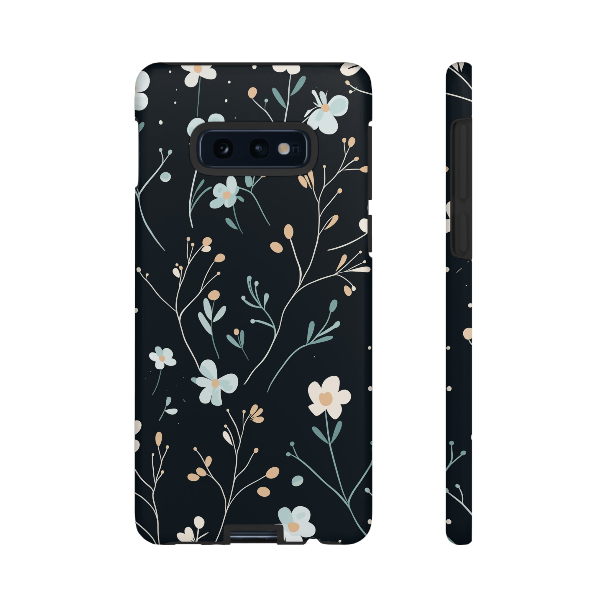 Baby Blue On Black - Flowers