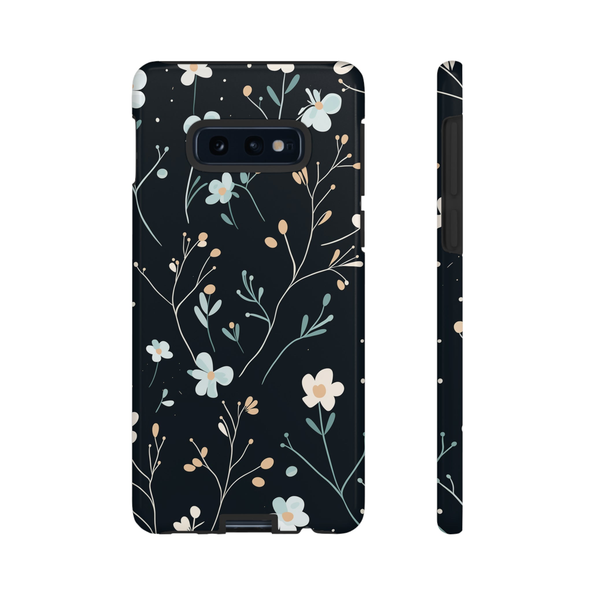 Baby Blue On Black - Flowers